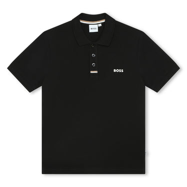 Playera Polo para niño y adolescente Boss negra